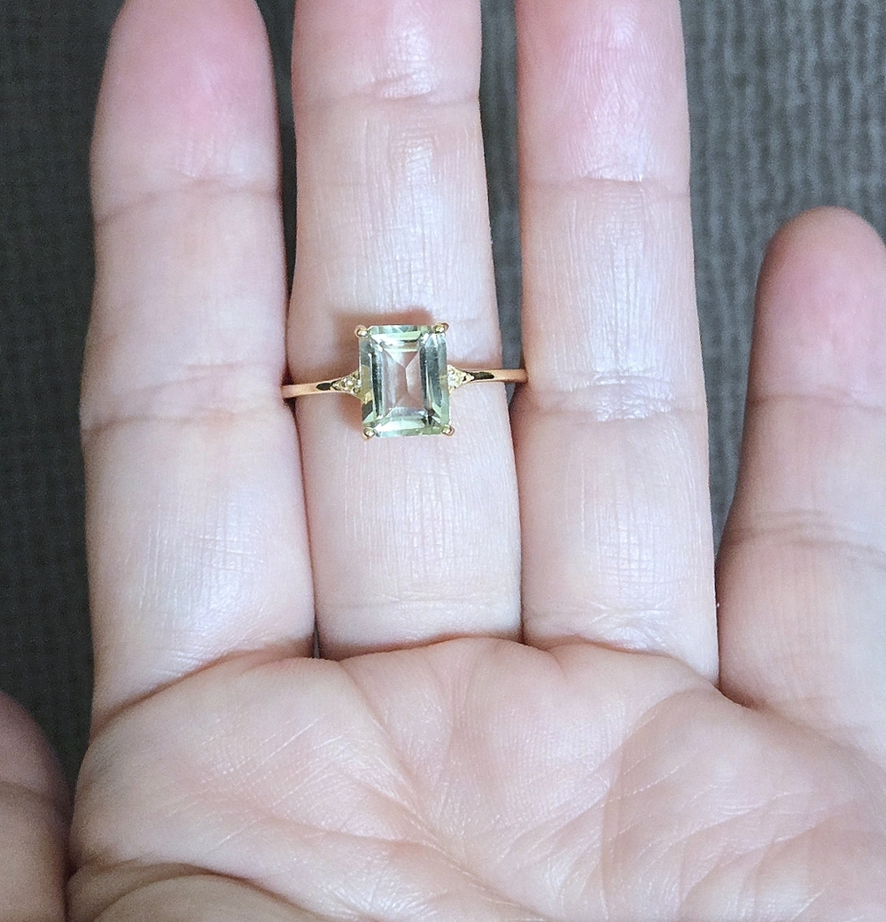 Shivam Rectangular Green💚 Amethyst Ring💍 - NWT - Picture 14 of 16